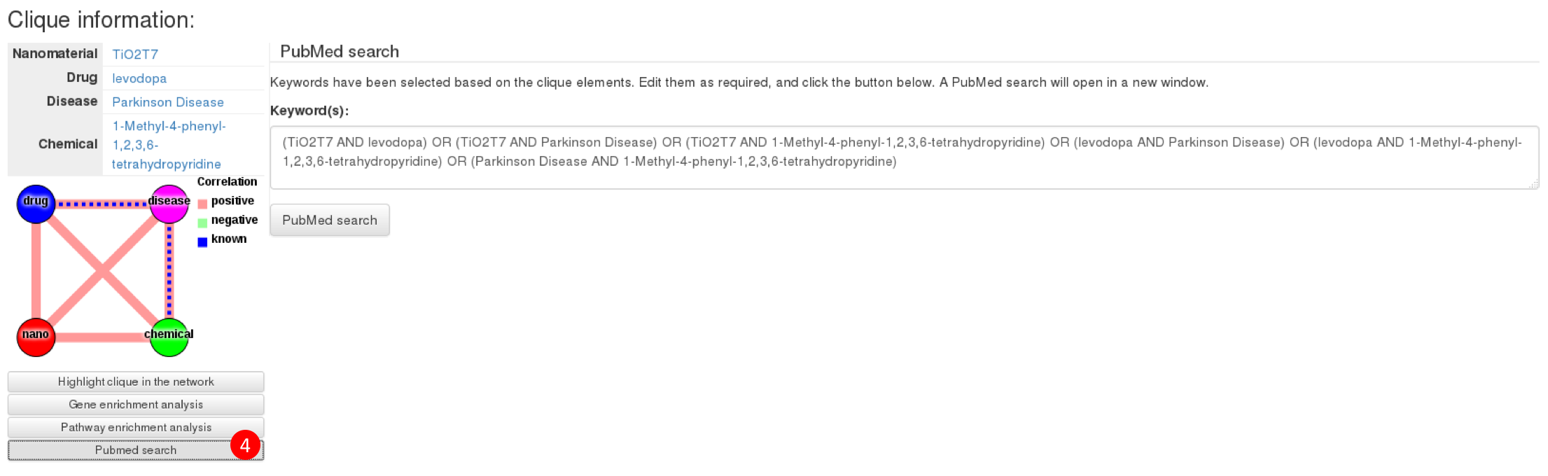 PubMed query interface